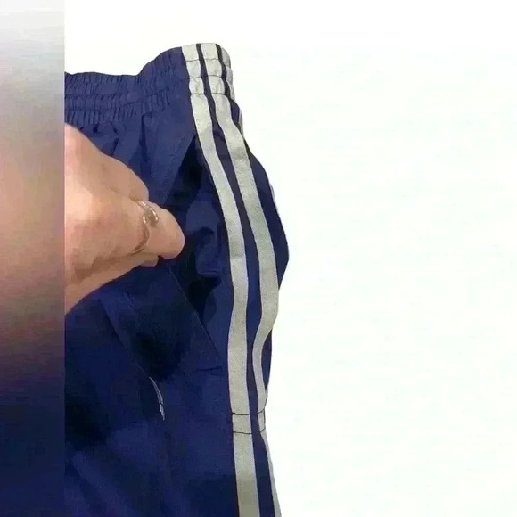 Vintage 2003 Adidas Nylon Track pants W/ zipper Bottoms and Hidden 3 Stripe Logo - Picture 3 of 7